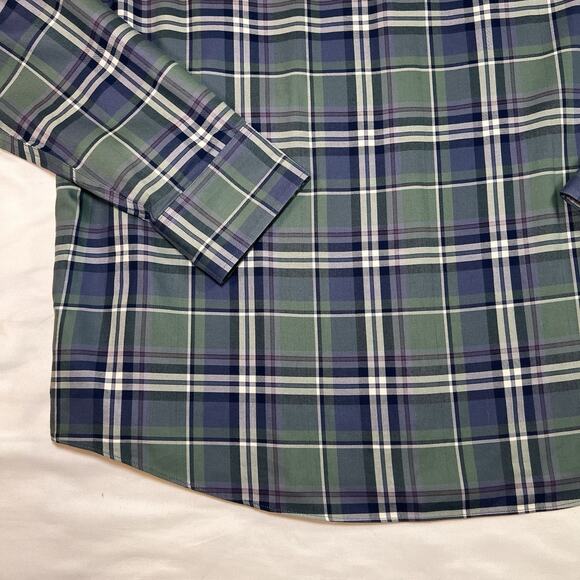 UNTUCKit Shirt Size XL Green Blue Plaid Wrinkle Free Tempranillo Button LS 40326 - Picture 10 of 13